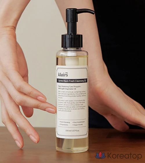 Очищающее масло Dear, Klairs Gentle Black Fresh, 1 шт., 150 мл, фото 4