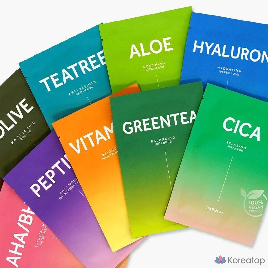 Barulab The Clean Mask Pack Hyaluronic Acid High Moisture, 40 Sheets, 1 Pack, фото 2