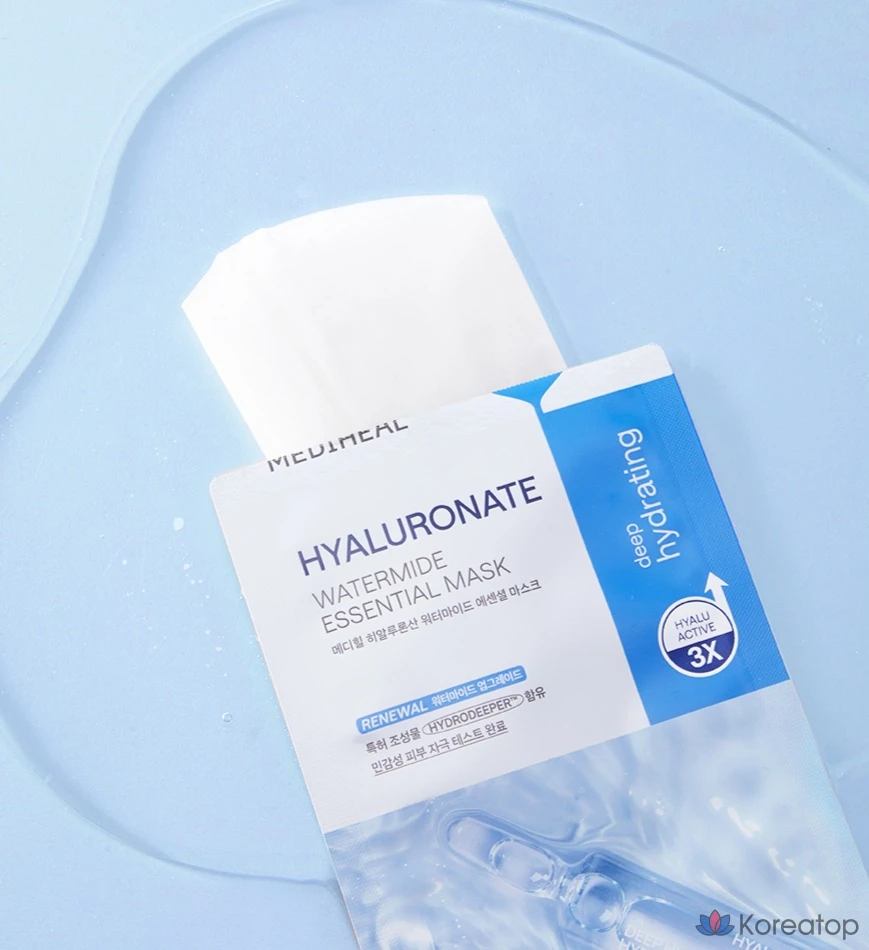 Набор из 10 масок Mediheal с гиалуроновой кислотой и водно-мидной содой.