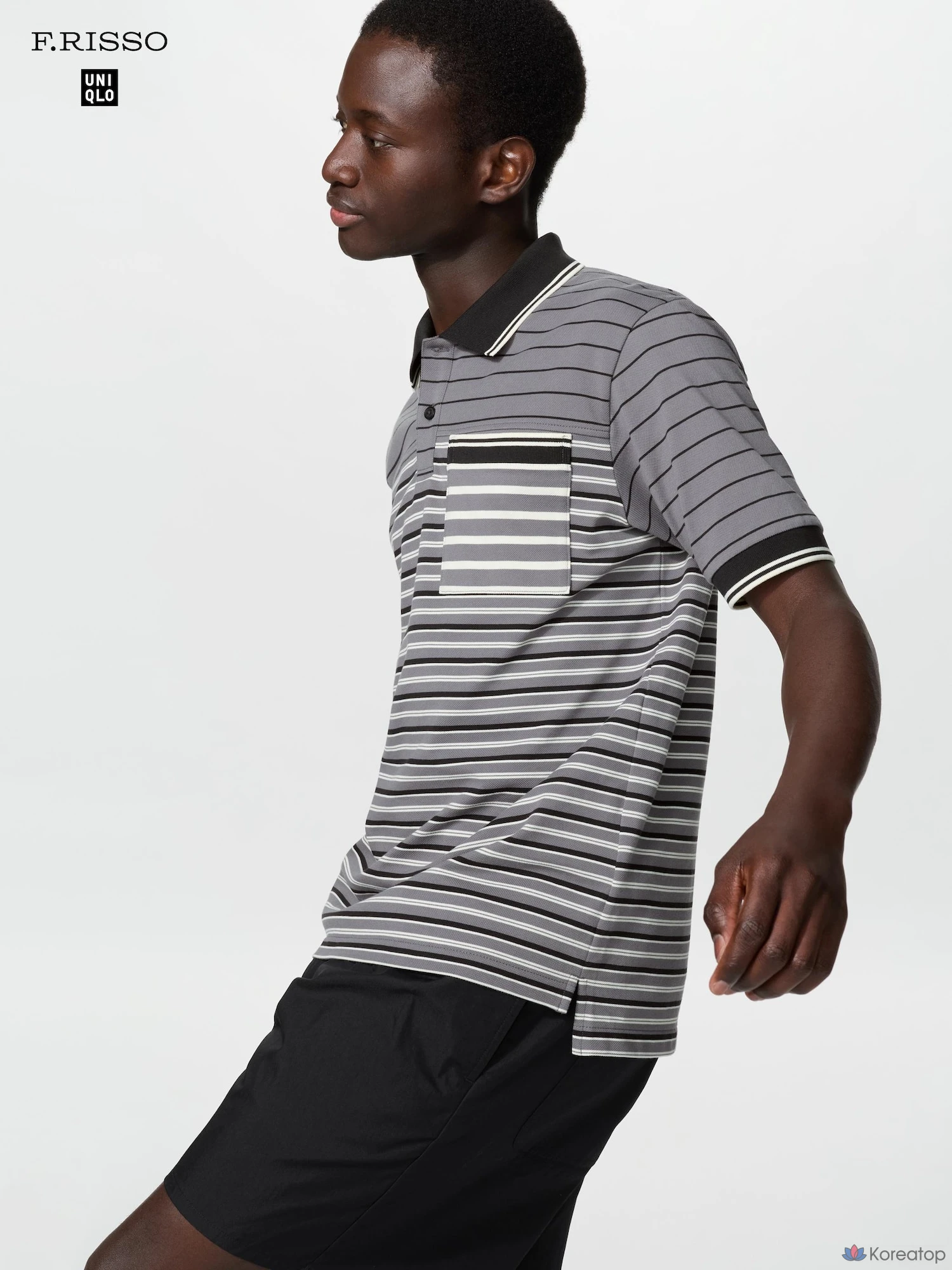 Рубашка поло Uniqlo Dry Pique Slim Fit Stripe