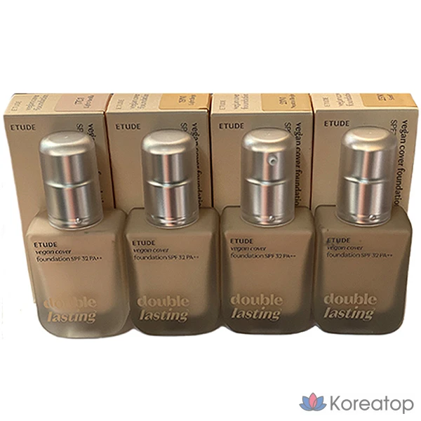 Тональный крем Etude House Double Lasting Vegan Cover Foundation 30 г (SPF32 PA++), 1 шт., оттенок 17C Light Vanilla