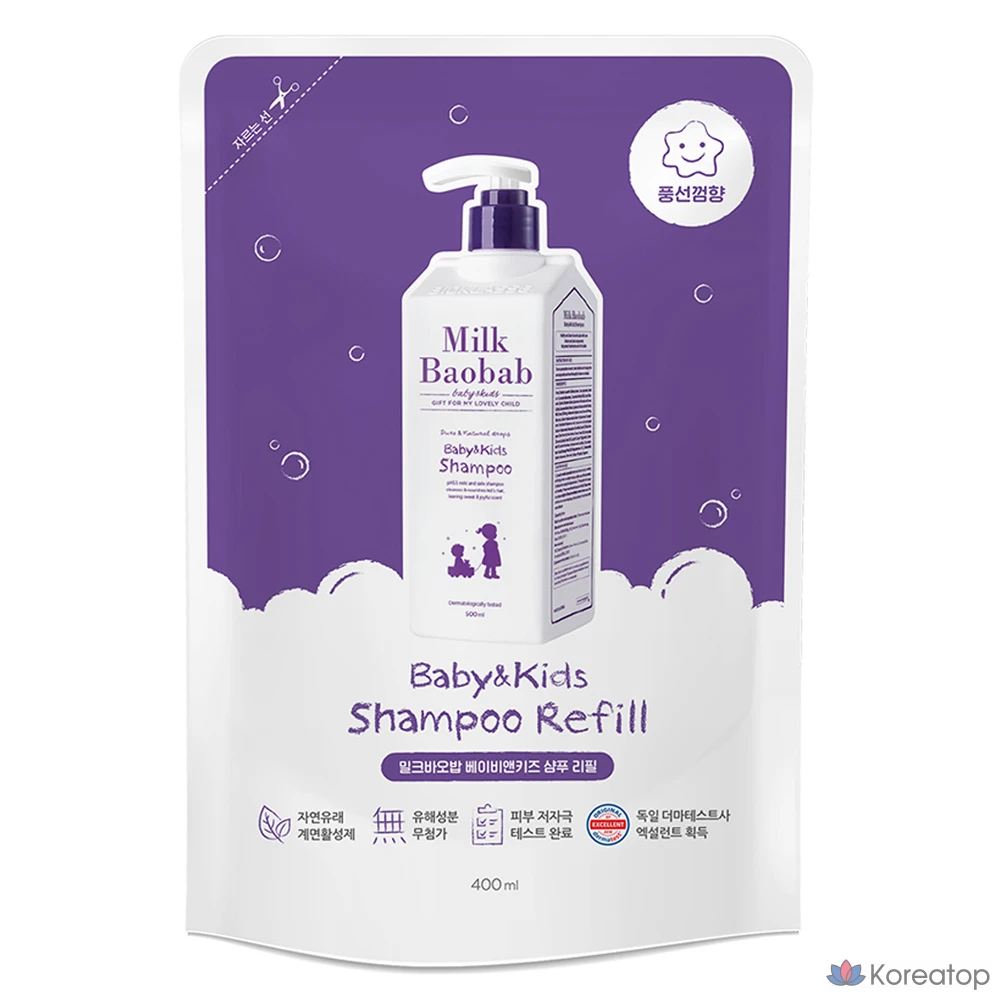 Сменный блок детского шампуня Milk Baobab с ароматом жевательной резинки, 400 мл, 1 шт.