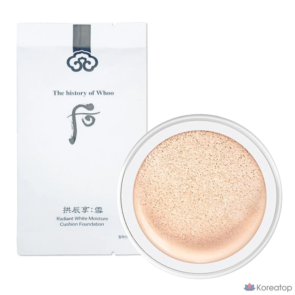 Сменный блок увлажняющего крема The Whoo Gongjinhyangseol Whitening Moisture Glow Cushion, 13 г, № 21, 1 шт.