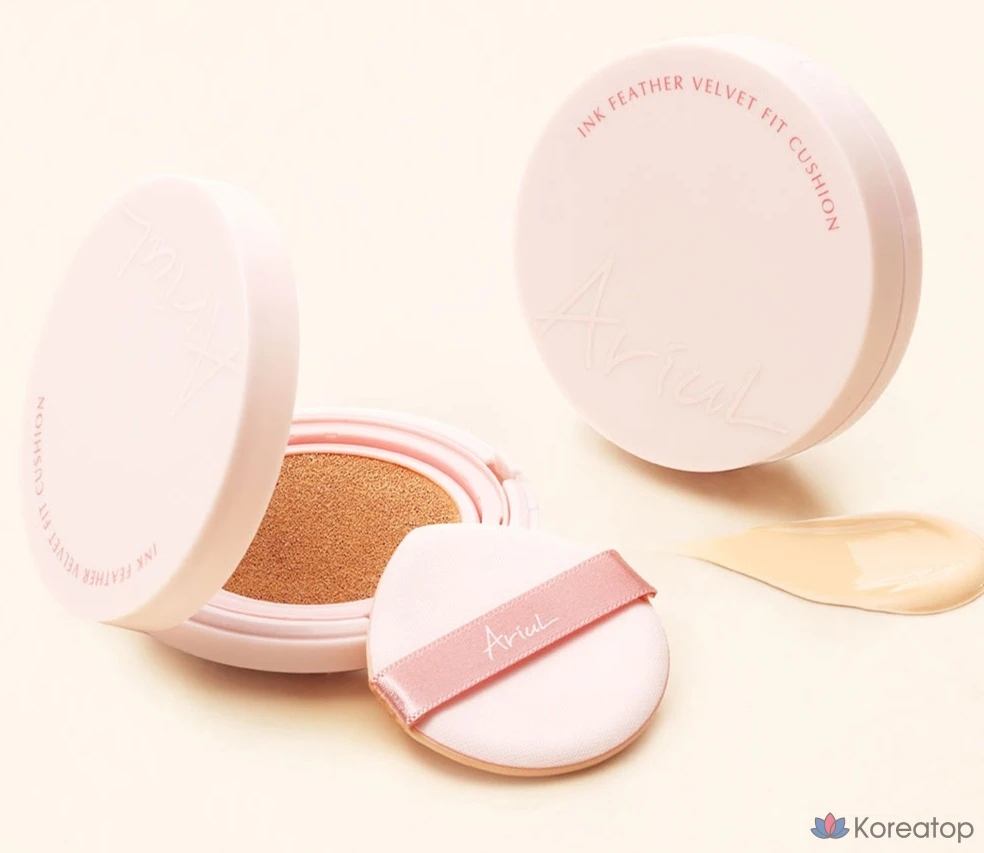 Тональный крем Ariel Ink Feeder Velvet Fit Cushion SPF 50+ PA++++ 12 г, оттенок 4 Latte, 1 шт., фото 4