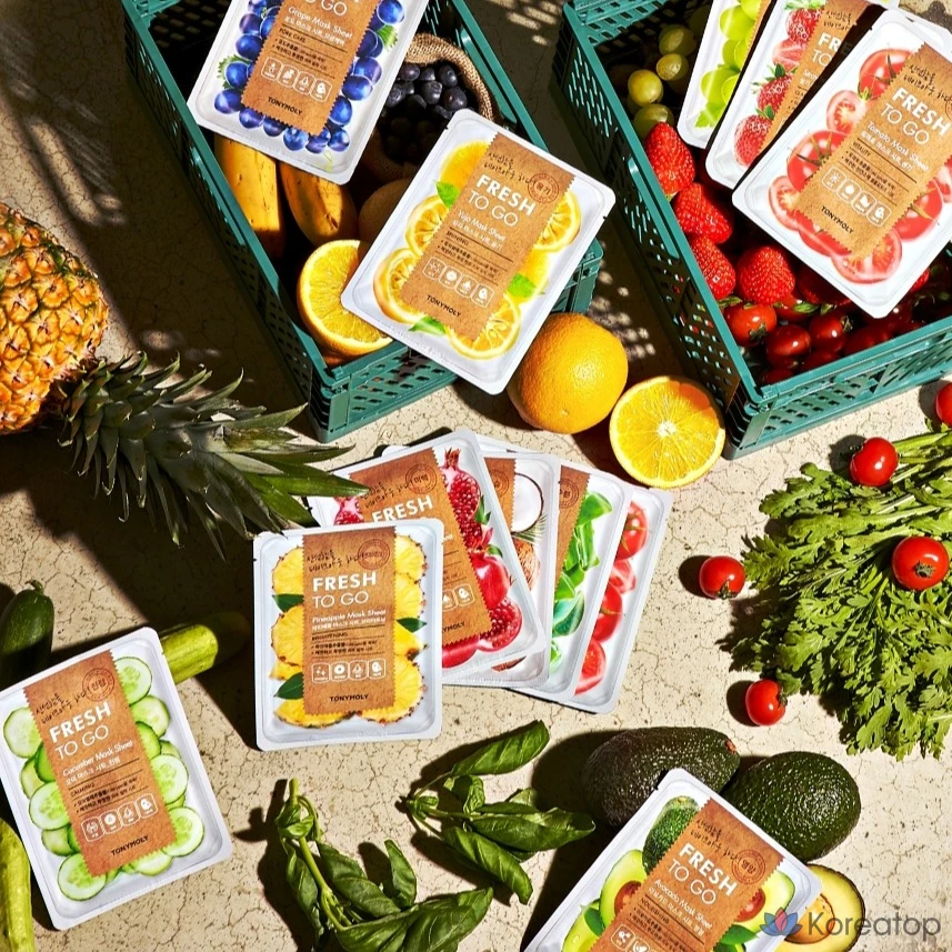 Тканевые маски для лица Tony Moly Fresh To Go с гранатом, 1 упаковка, 10 штук., фото 4