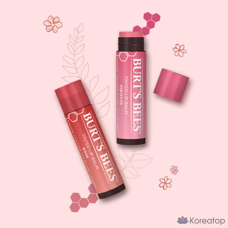 Тонированный бальзам для губ Burt's Bees, оттенок «Розовый цветок», 4,25 г, 1 шт.