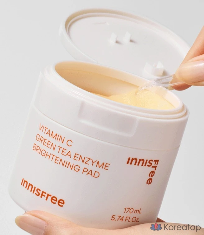 Тонизирующие подушечки Innisfree Vita C с зеленым чаем и ферментами, 170 мл, 60 листов, 1 шт.