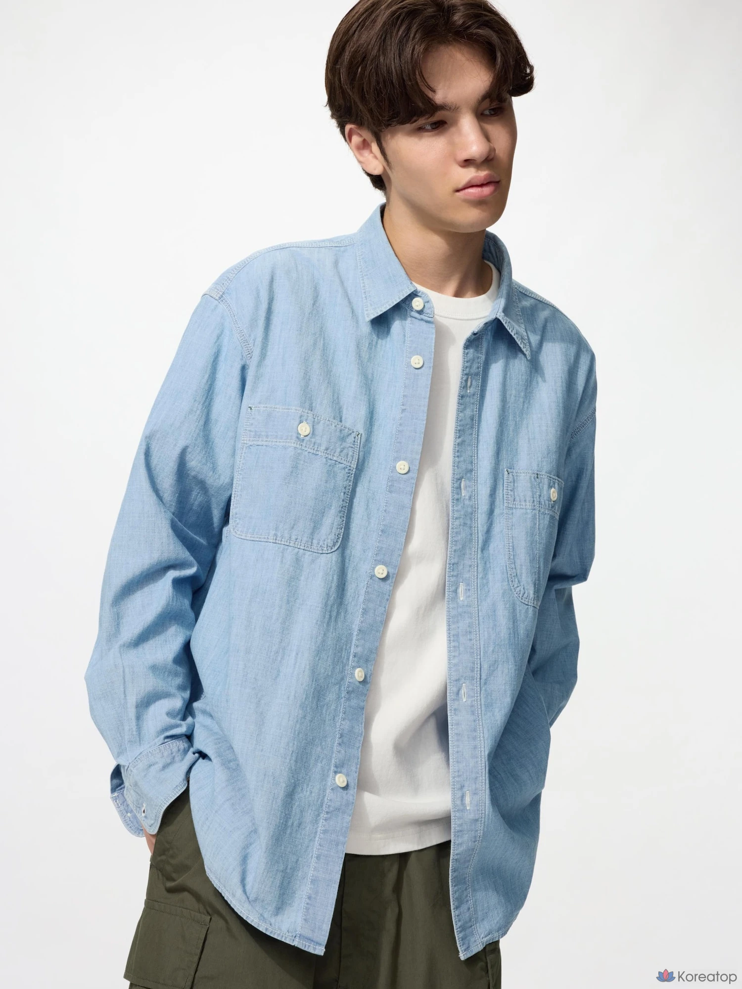 Рубашка-овершот Uniqlo Chambray Overshirt