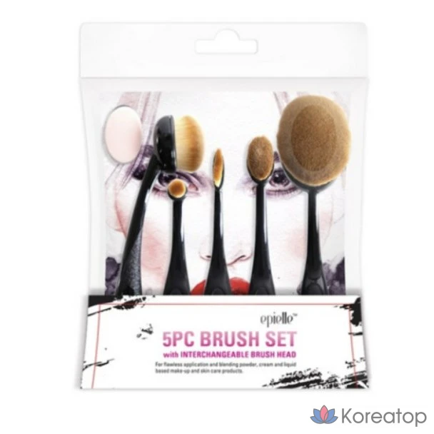 Набор овальных кистей Epiel 5p, телесный цвет, 3 комплекта