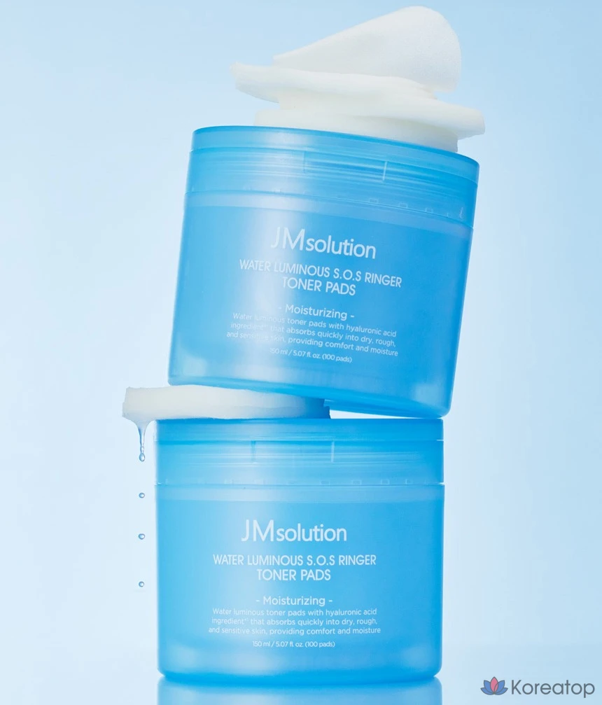 JM Solution Water Glow SOS Ringer Moisture Toner Pad, 150 мл, 1 шт., 100 листов