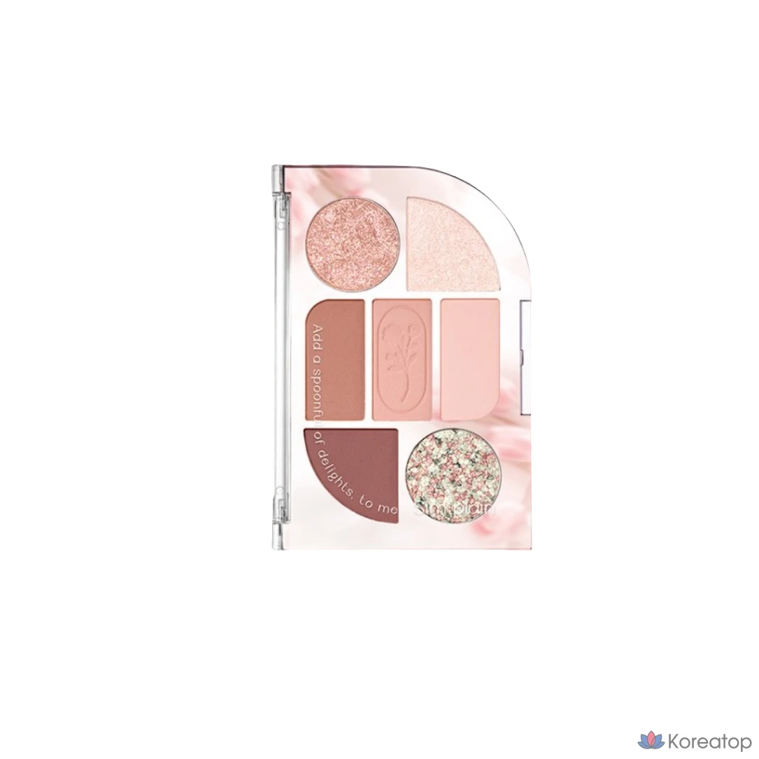 Peripera Простая палетка теней для век Simple Plain Eye Palette, 5 цветов, Приглушенный розовый Cozy Basic Color Soft Mood Layering Shadow, № 6 Chiffon Blossom, 1 шт.