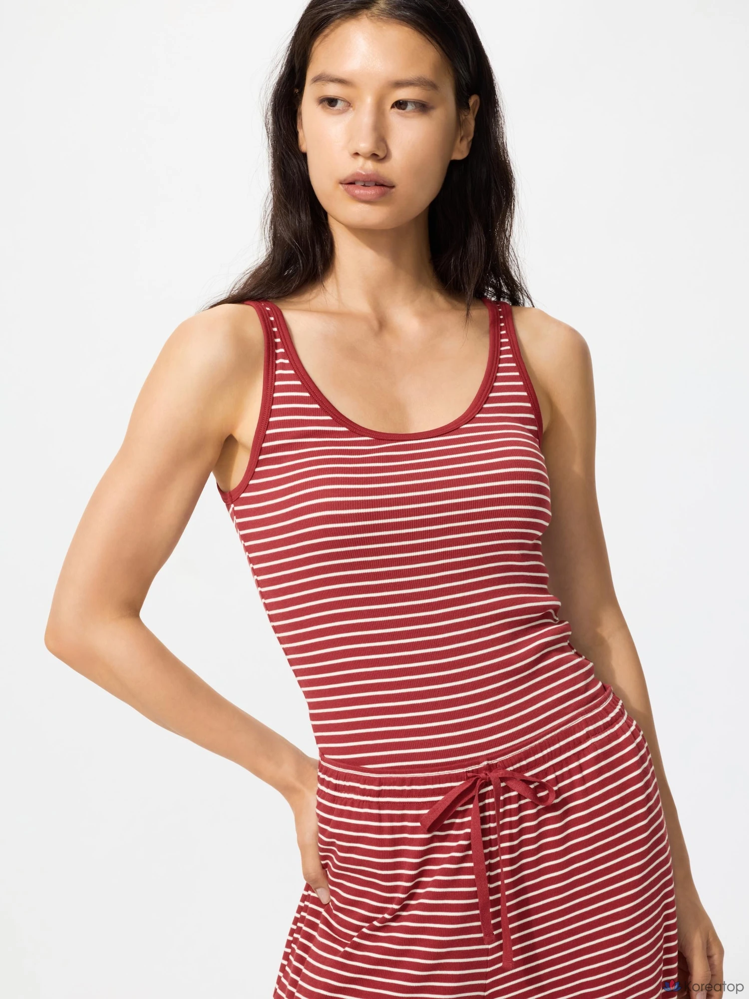 Топ Uniqlo Rib Tank Top, в полоску