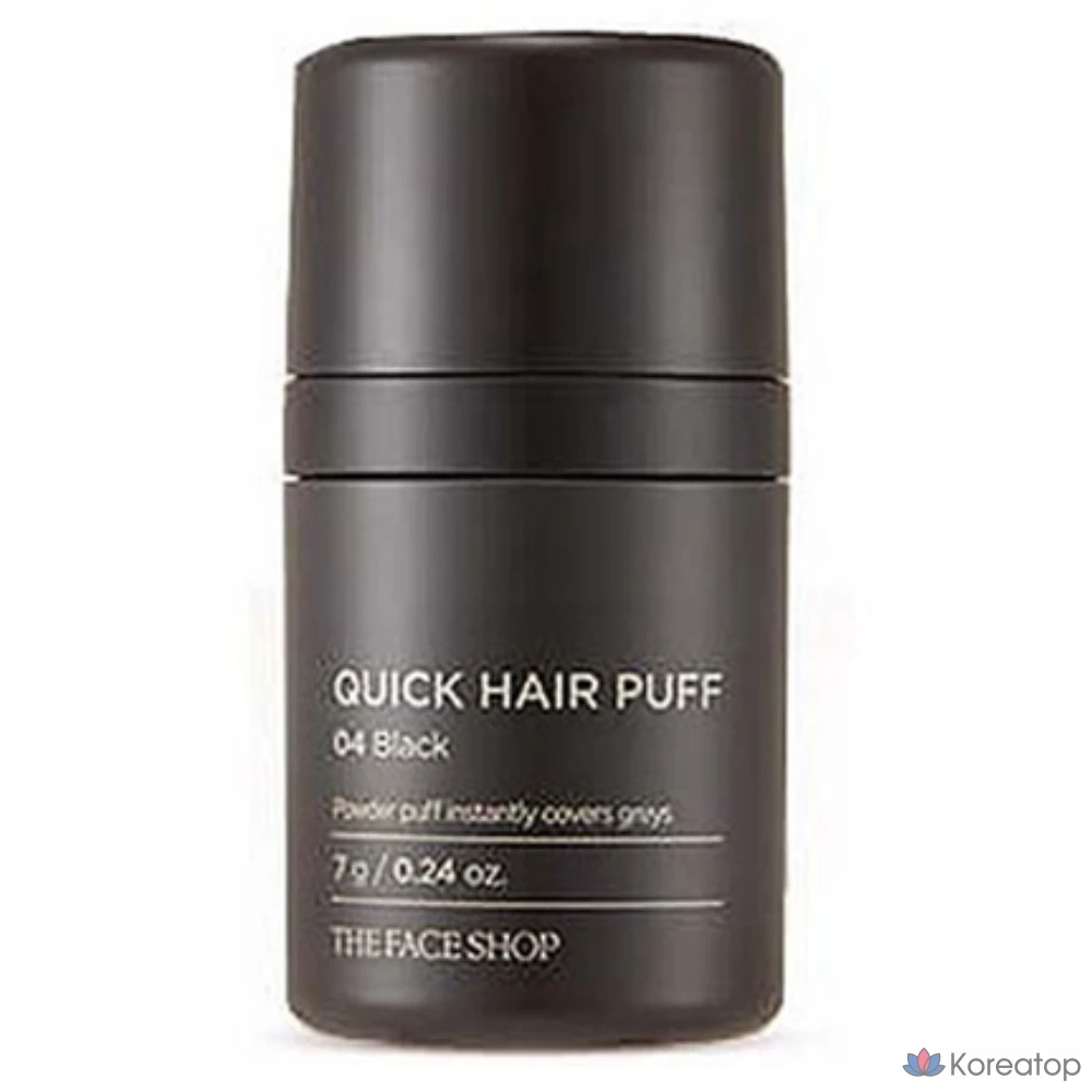 Тени для век The Face Shop Quick Hair Puff Shadow, оттенок 04 All Black, 7 г, 1 шт.