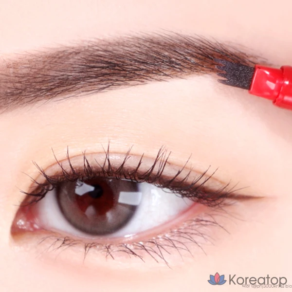 Карандаш для татуажа бровей, несмываемый, темно-коричневый, 1 шт., фото 4