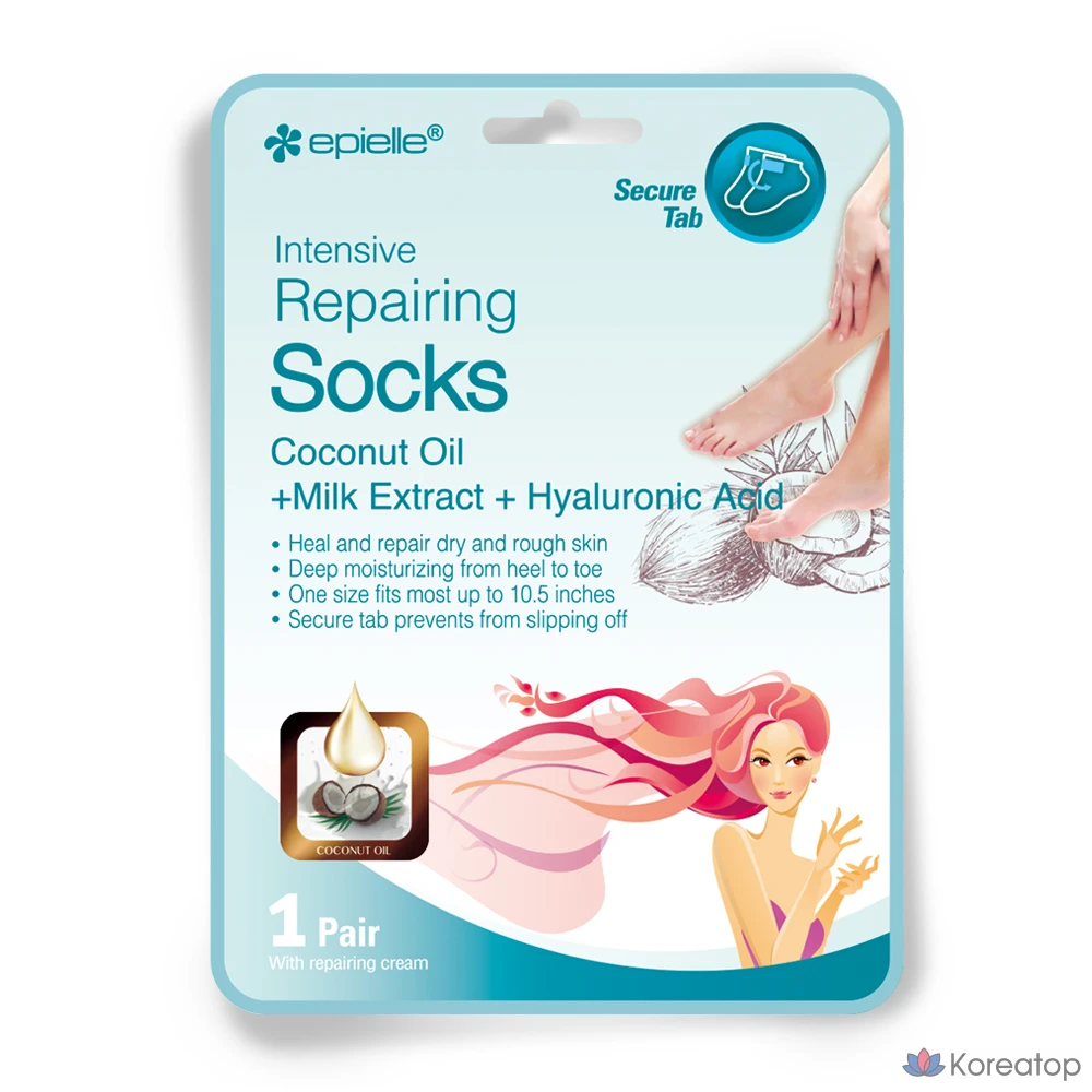 Набор для интенсивного восстановления кожи ног Epielle с кокосовым маслом, 1 упаковка, 12 штук, 16 г