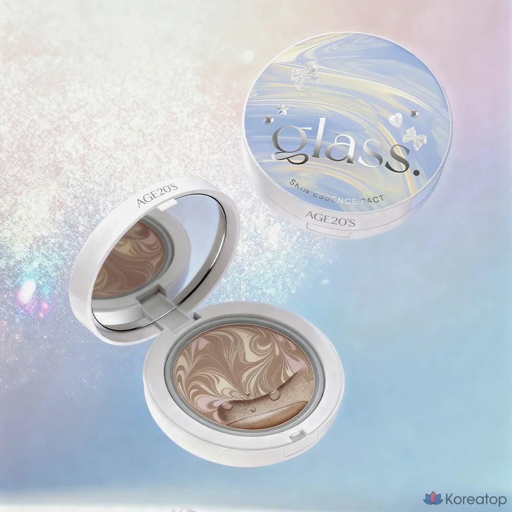 Age 20's Glass Skin Essence Pact Perfect, набор из 12,5 г + 12,5 г сменных блоков, № 23, нейтральный бежевый