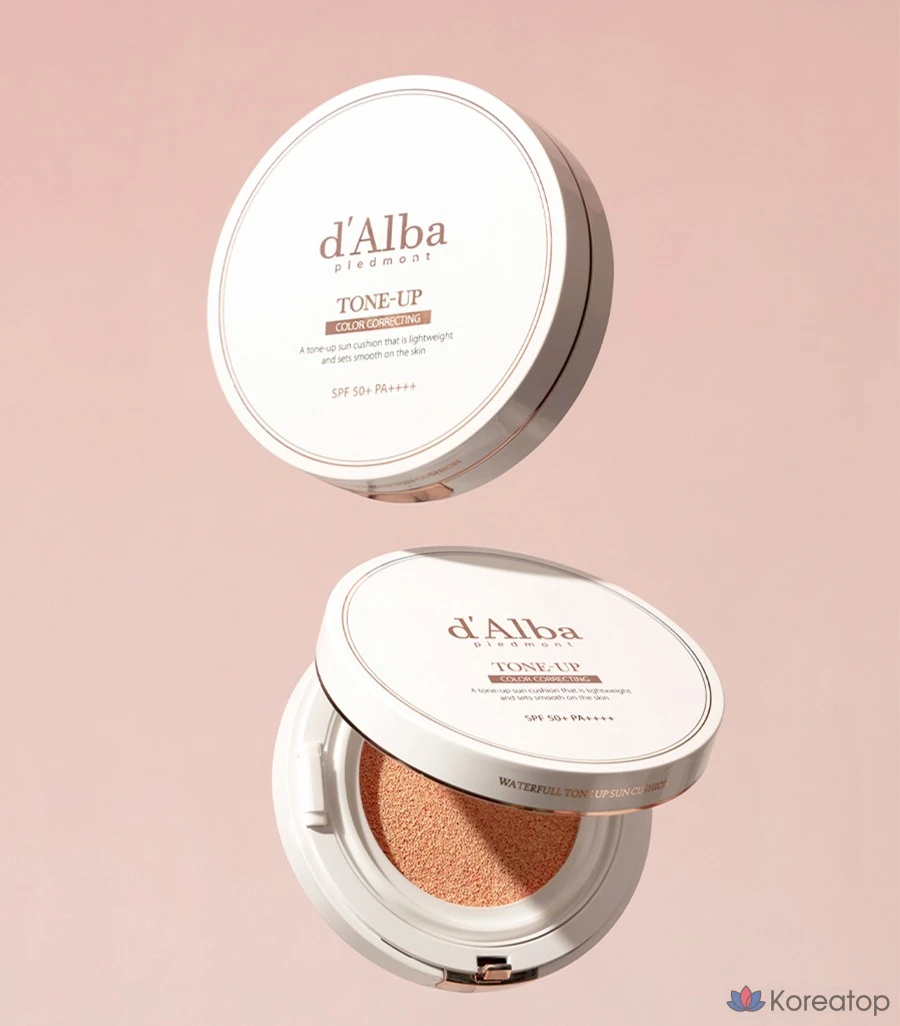 Солнцезащитный крем D'alba Waterful Tone-Up Sun Cushion 15 г + набор сменных блоков SPF50+ PA++++, 1 шт.