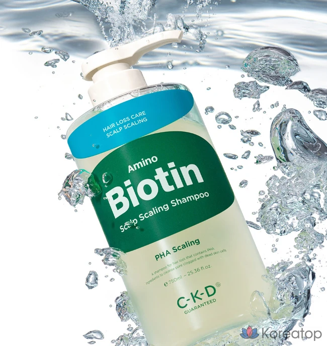 Шампунь для отшелушивания кожи головы CKD Amino Biotin с ароматом зеленых цитрусовых, 750 мл, 1 шт.