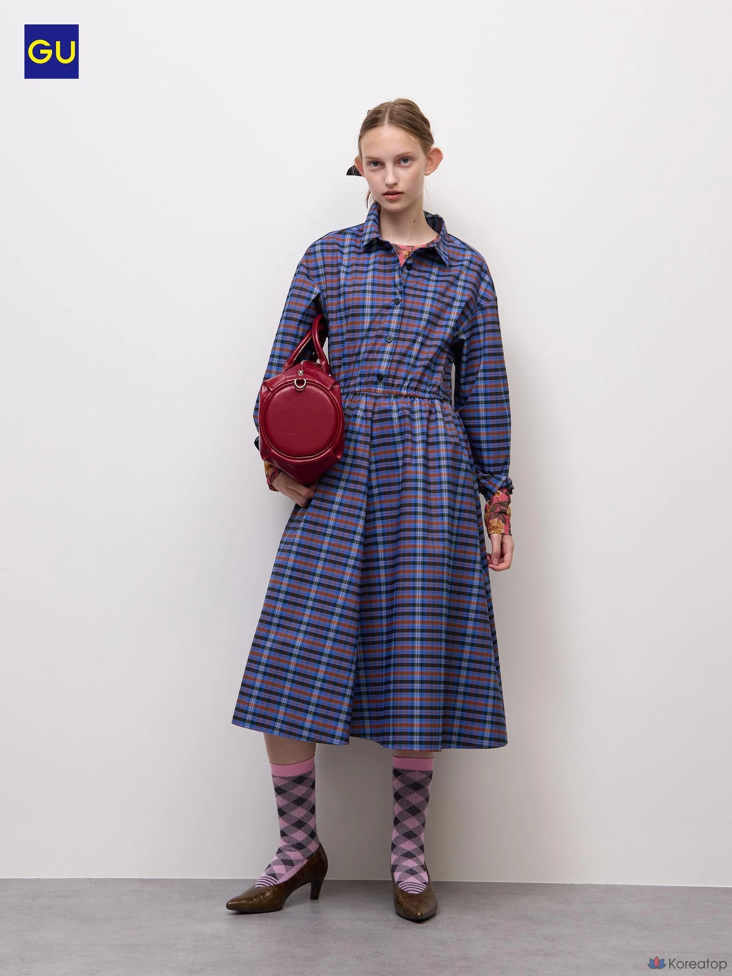 Платье Uniqlo Check Flare Shirt Dress