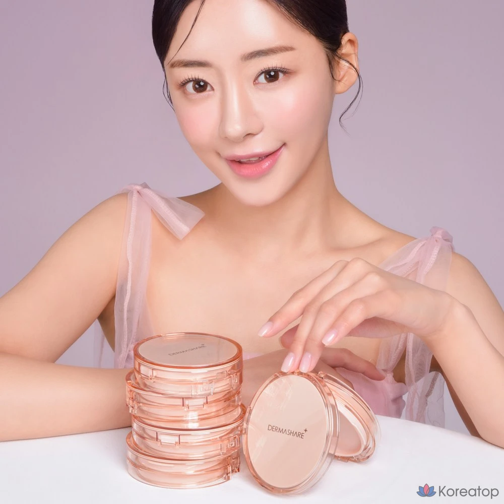 Сменный блок тонального крема Dermashare Vegan Radiant Glow Long-Lasting Air Fixing Cover Cushion Pact, № 21, 1 шт., фото 4