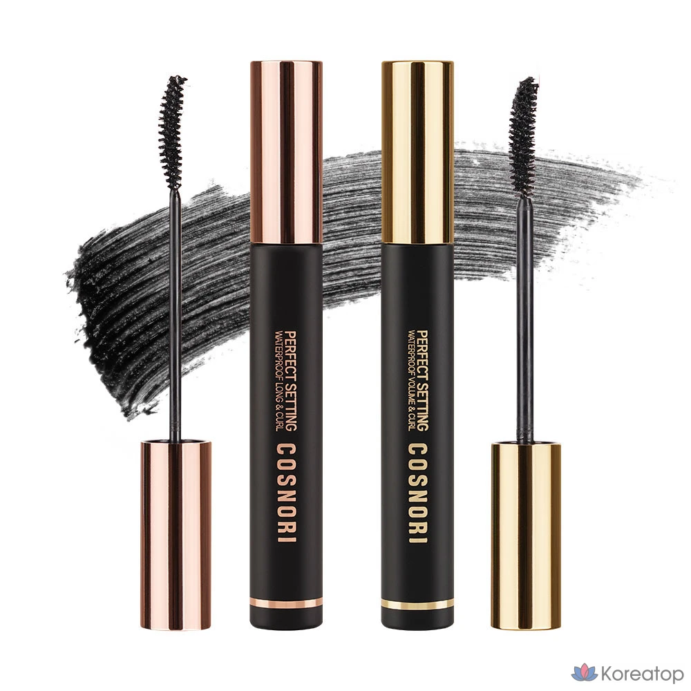 Водостойкая тушь для ресниц Cosnori Perfect Setting Waterproof Long & Curl Mascara, 7 мл, 01 Black, 1 шт., фото 2