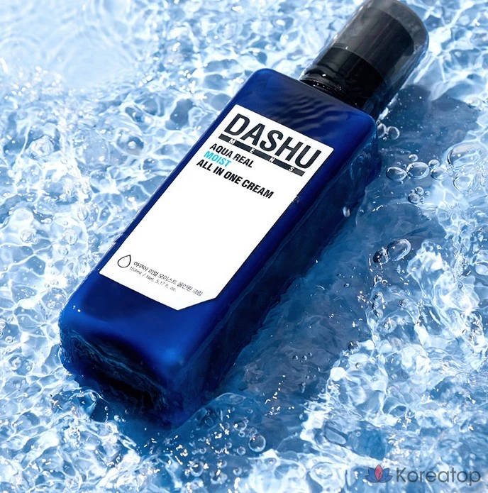 Набор из 2 флаконов: лосьон DASHU Men's Aqua Deep Waterful All-in-One Lotion 153 мл и увлажняющий крем Men's Aqua Real Moist All-in-One Cream 153 мл., фото 4