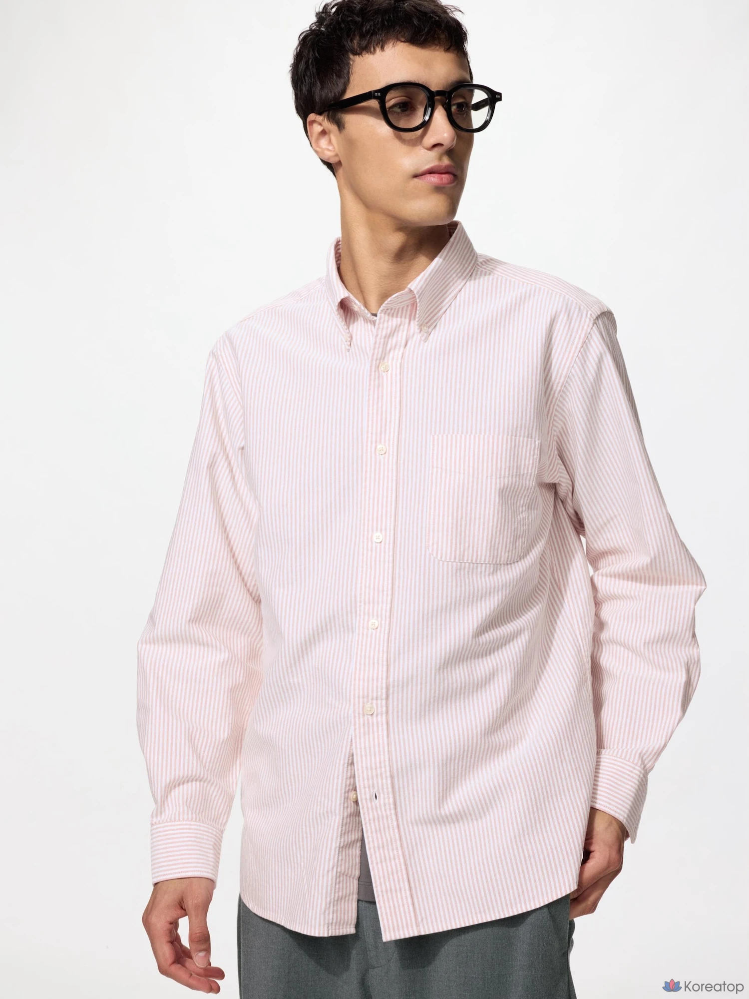 Рубашка Uniqlo Oxford Shirt, в полоску
