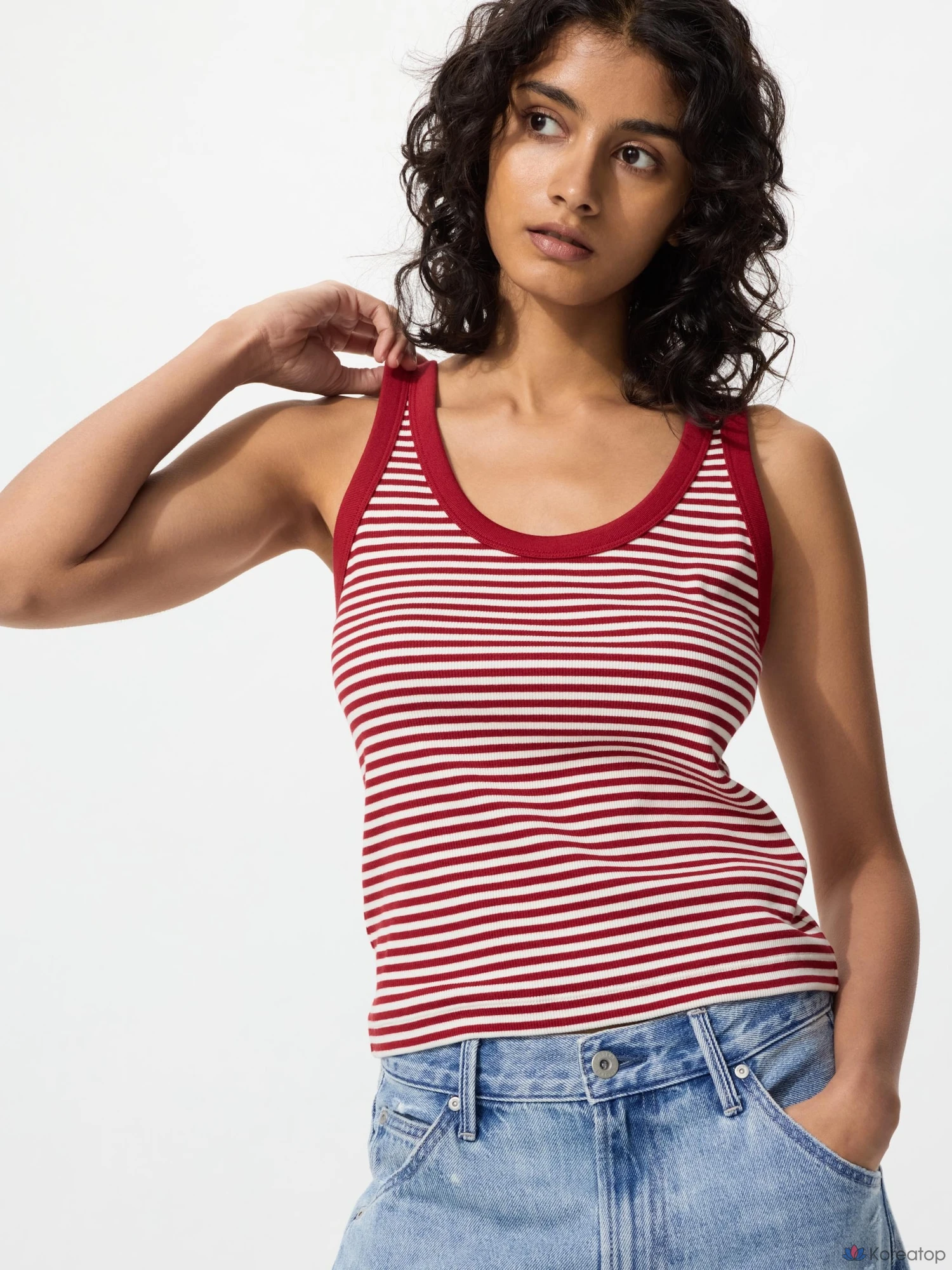 Топ Uniqlo Soft Rib Tank Top (Stripe)