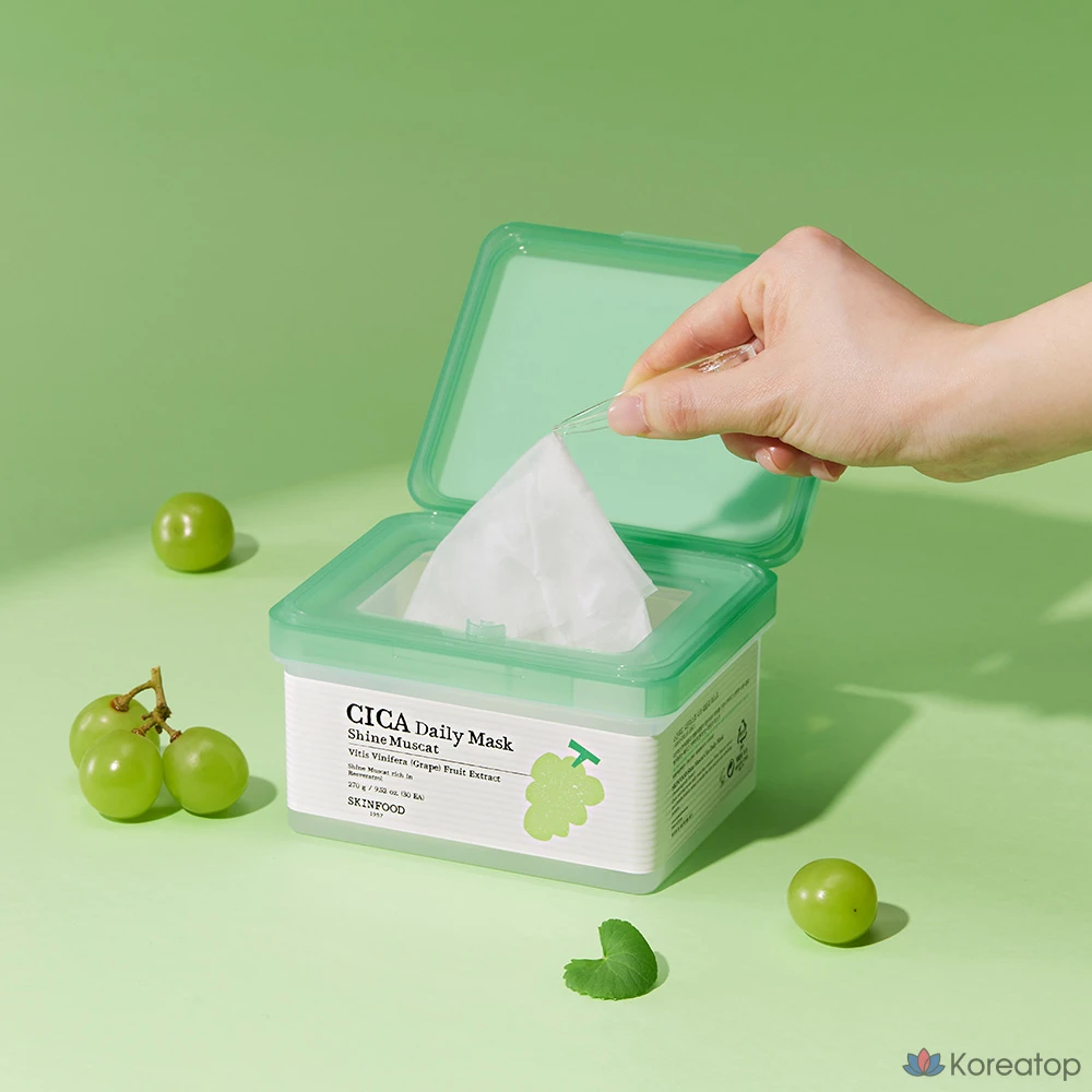 Skinfood Shine Muscat Cica Daily Mask, 270 г, 30 штук, 2 упаковки, фото 2