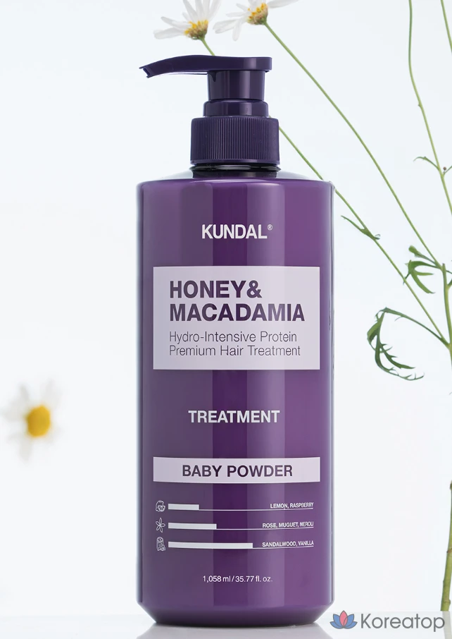 Средство для ухода за волосами Kundal с медом и макадамией, цвет белый мускус, 1,058 л, 1 шт., фото 2