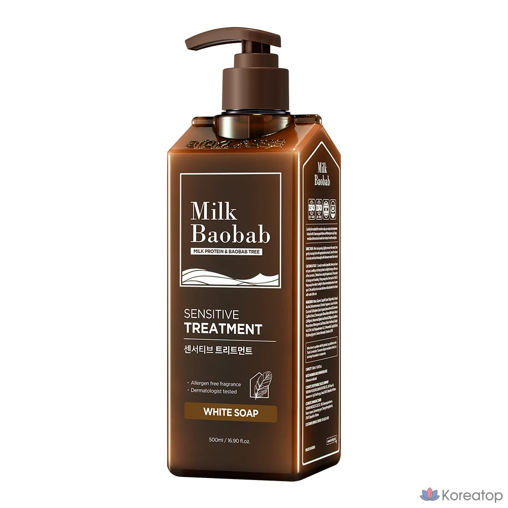 Белое мыло Milk Baobab для чувствительной кожи, 500 мл x 1