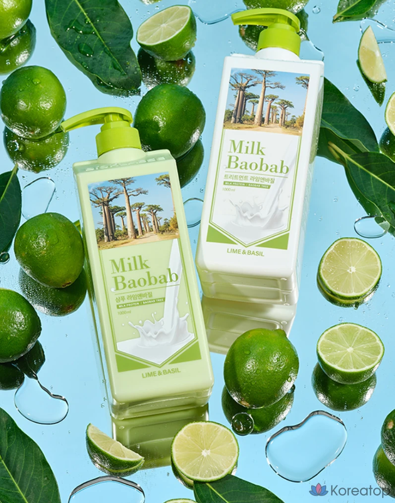 Средство для ухода за кожей на основе баобаба с лаймом и базиликом, 1 л, 1 бутылка.