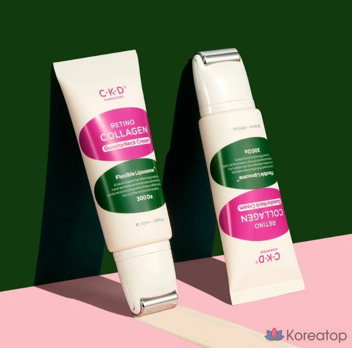 Крем от морщин на шее CKD Retino Collagen Low Molecular Weight 300 Guasha 50 мл + ампула с коллагеном 1 мл, 3 шт., 1 шт.