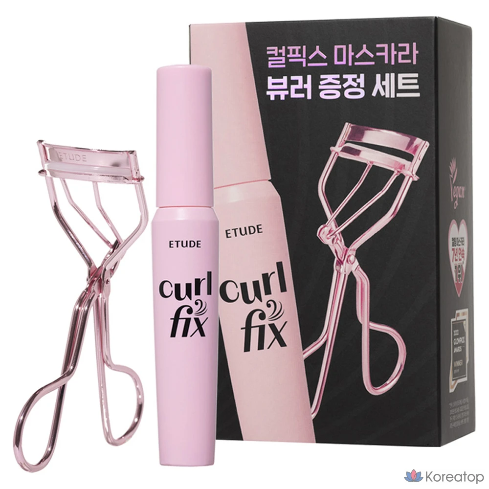 Набор туши для ресниц Etude House Curl Fix 8 г + щипцы для завивки ресниц, черный, 1 шт.