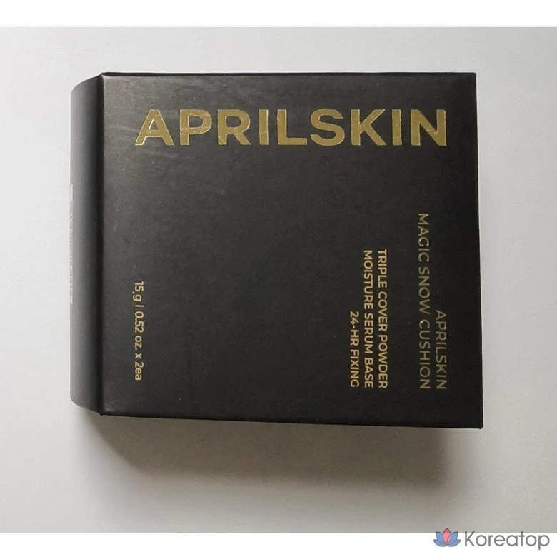 Тональный крем Life Cover April Skin Snow Cushion Black, № 22, розово-бежевый, основной продукт + сменный блок, 1 шт.