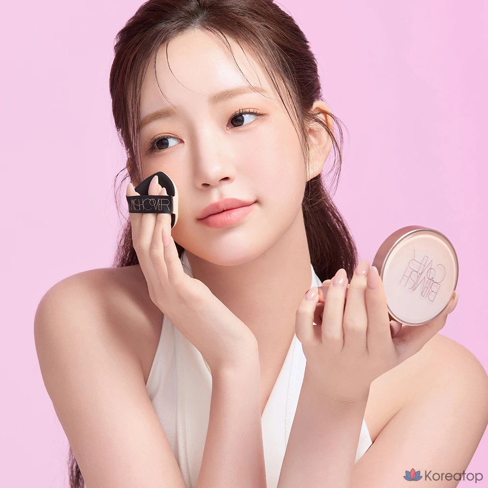 Тональный крем-кушон HANSKIN Semi-Matte Blemish Cover Conceal Cushion Foundation, основной продукт 11 г + сменный блок 11 г, крем N21, 1 шт., фото 3