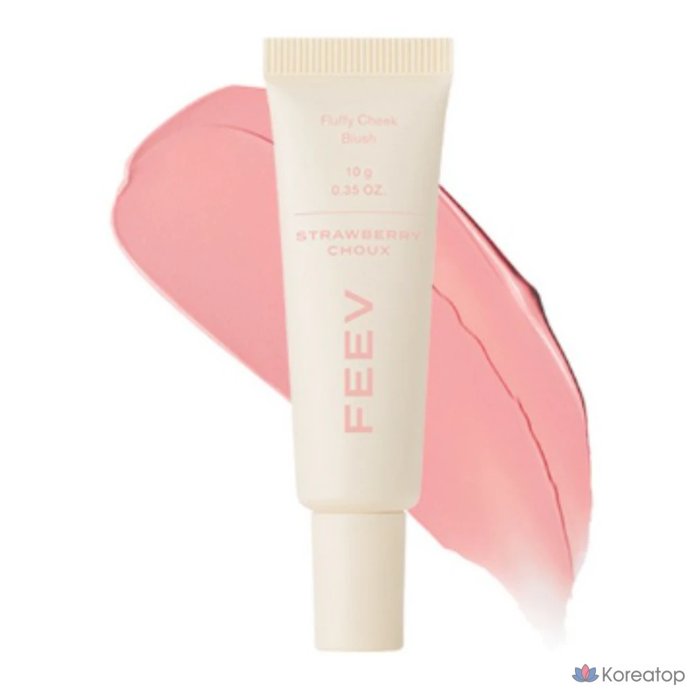 Пушистые румяна FEEV, 10 г, 1 шт., цвет клубничный шу.