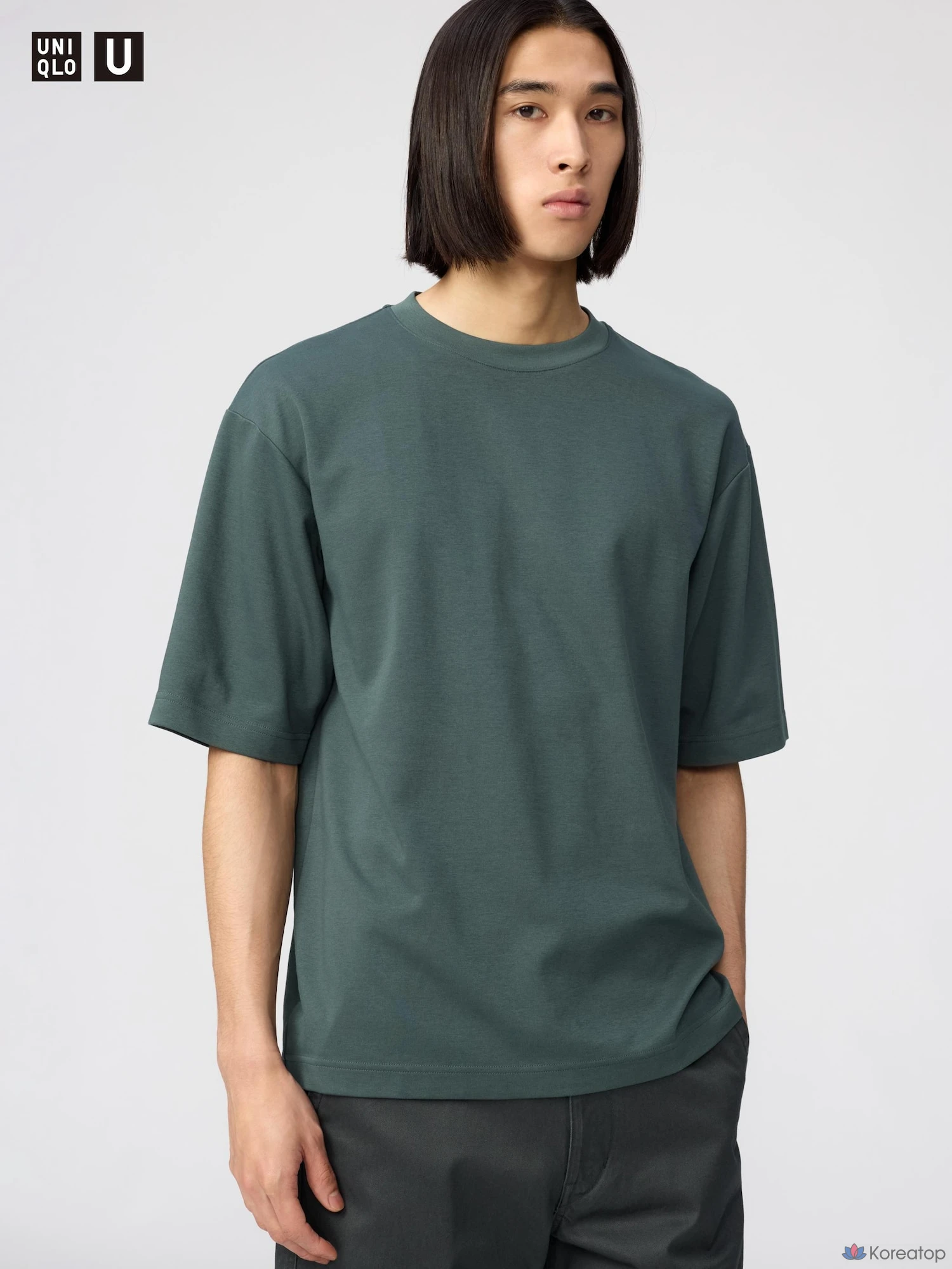 Футболка Uniqlo AIRism Cotton Oversized Crew Neck T-Shirt (5/10 рукава)