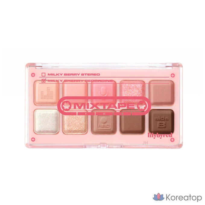 Палетка теней для век Lilybyred Mood Keyboard Eye Palette, 10,5 г, № 10, цвет «Молочная вишня» (Milky Cherry Recording), 1 шт.