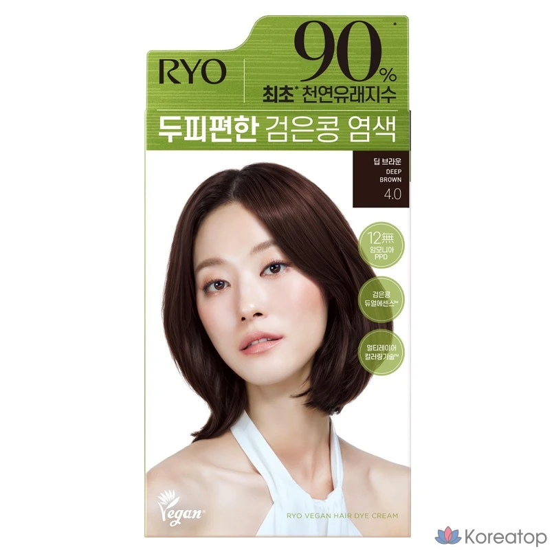Краска для кожи головы Ryo Black Bean Dye, 120 г, темно-коричневый цвет 4.0, 1 шт.