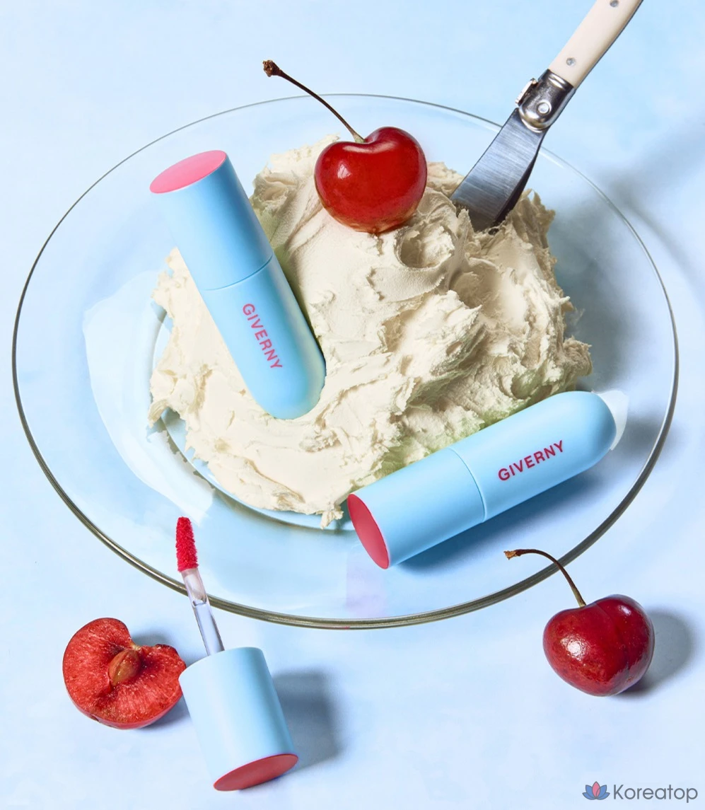 Полупрозрачный тинт для губ Giverny Fluffy Sheer Tint, 1 шт., 3,5 г, оттенок Cherry Shake, цвет 06., фото 4