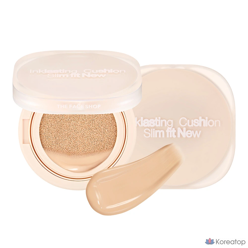 Тональный кушон The Face Shop Ink Lasting Slim Fit New Cushion Foundation, 12 г, N201 Абрикосово-бежевый, 1 шт.