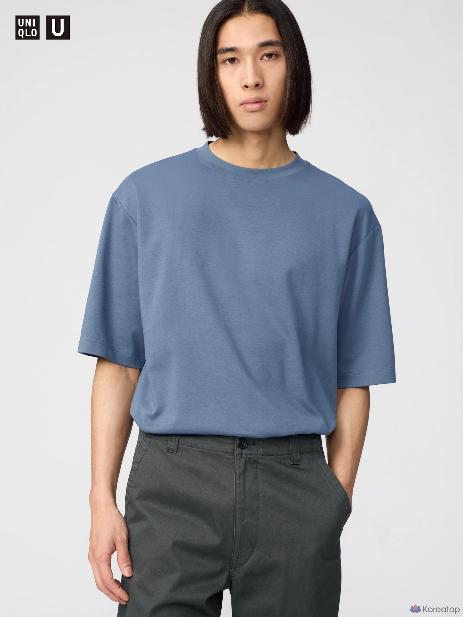 Футболка Uniqlo AIRism Cotton Oversized Crew Neck T-Shirt (5/10 рукава)