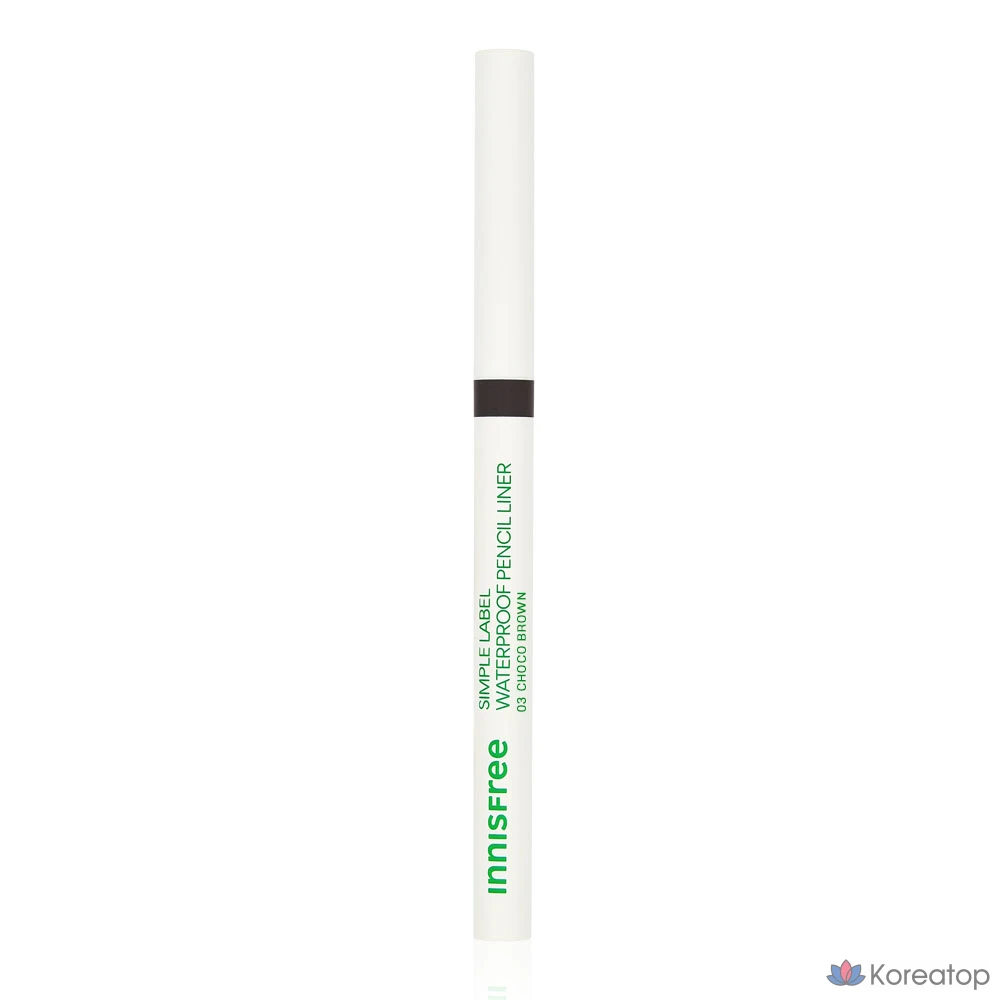 Водостойкий карандаш-лайнер Innisfree Simple Label, оттенок 03, шоколадно-коричневый, 1 шт.