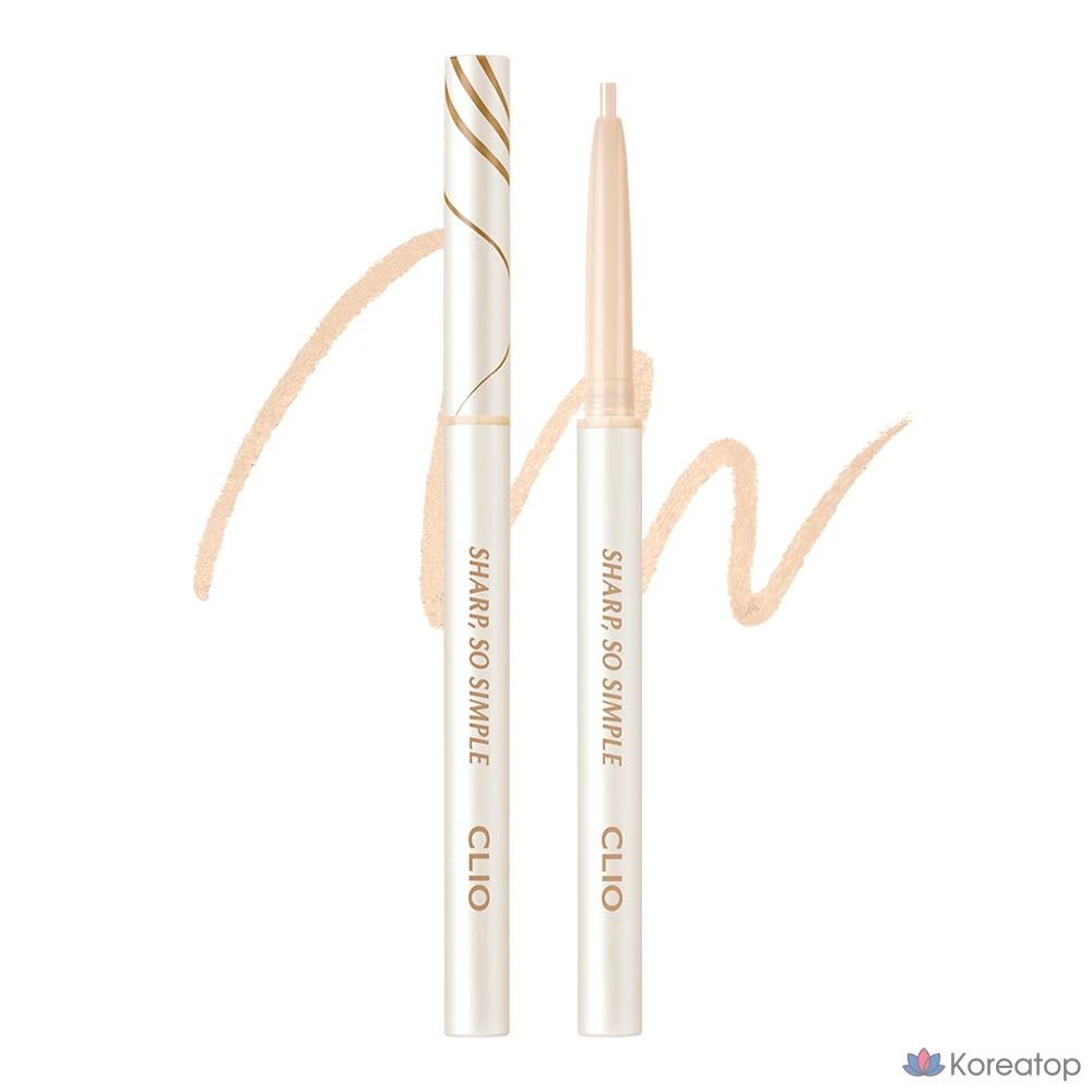 Водостойкий карандаш-подводка для глаз Clio Sharp So Simple AD, оттенок 07, кремово-слоновая кость, 1 шт.