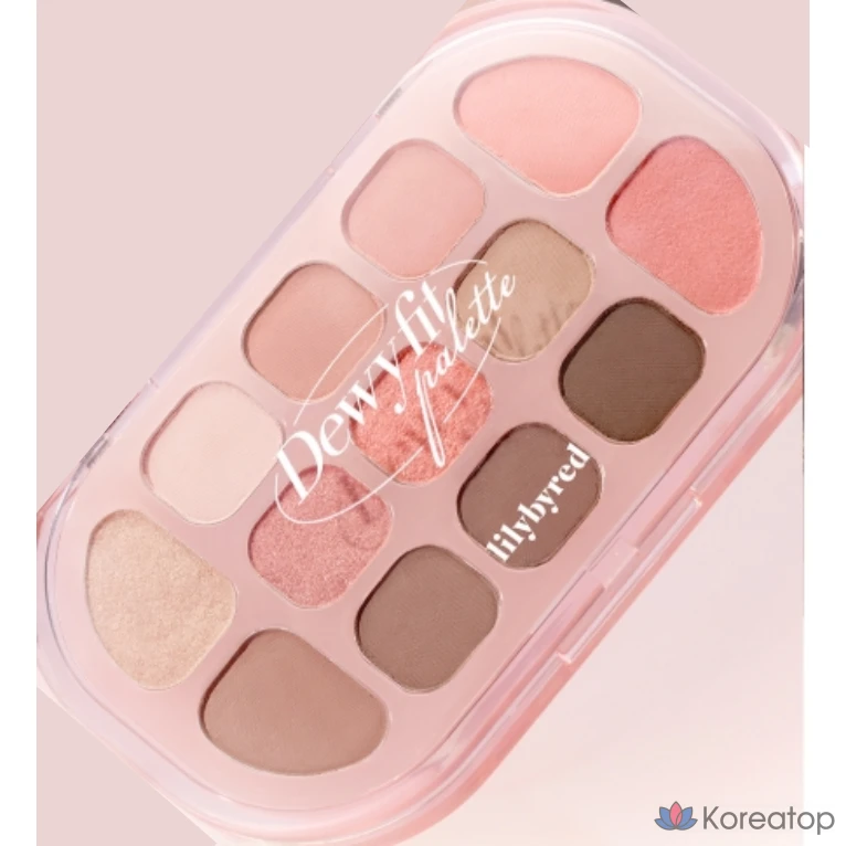 Палетка теней Lilybyred Dewy Fit, персиково-кремовый оттенок, 1 шт.