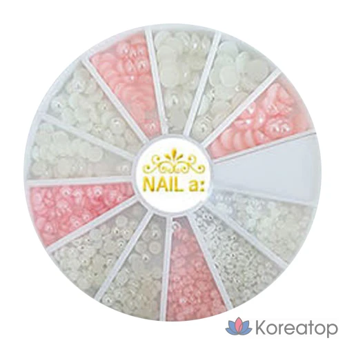Набор декоративных камней для ногтей Nail Room Nail Stone Parts Set, 006 Pearl Pink Mix Stone, 1 шт.