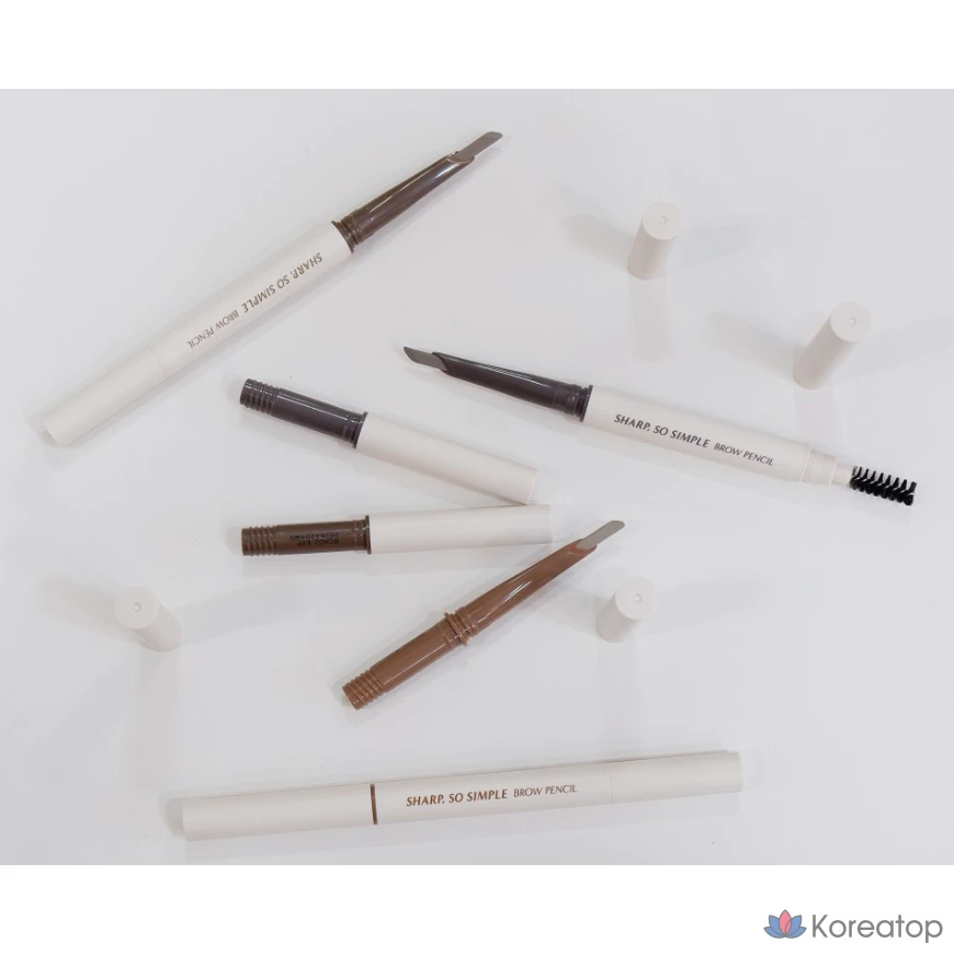 Карандаш для бровей Clio Sharp So Simple, 3 оттенка: серо-коричневый, пепельно-коричневый, нейтрально-коричневый. Оттенок: 03, нейтрально-коричневый. 1 шт.