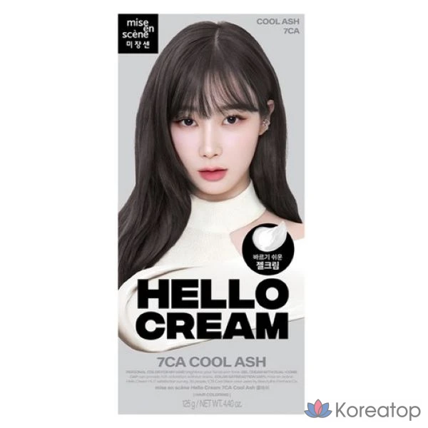 Краска для волос Mise en Scene Hello Cream, оттенок 7CA, холодный пепельный, 1 шт.