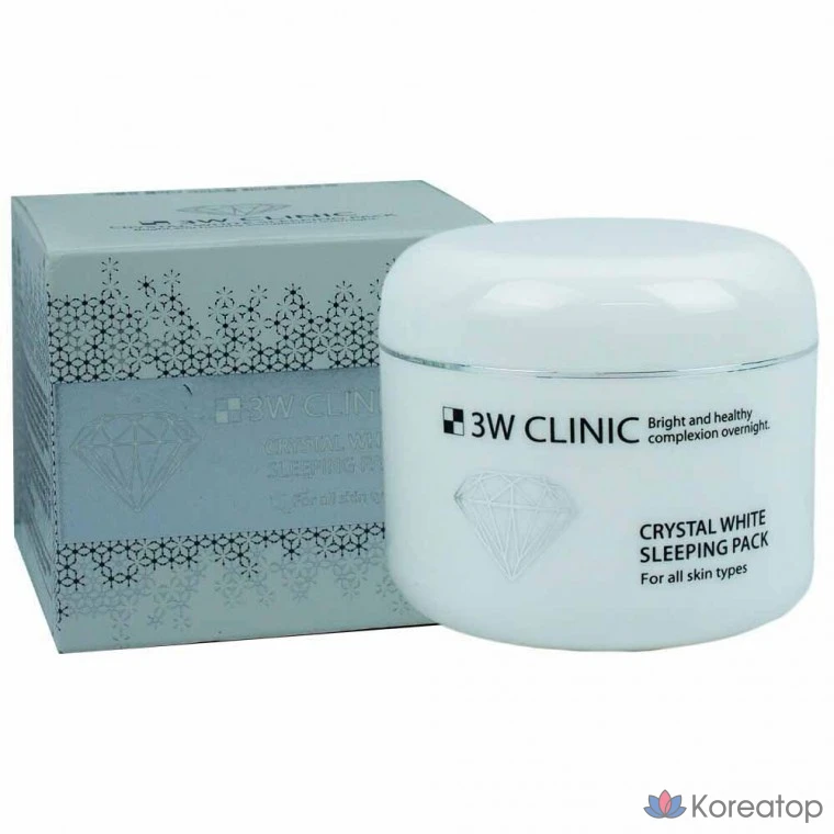 Ночная маска 3W Clinic Crystal White, 3 упаковки, 100 мл, 1 шт.